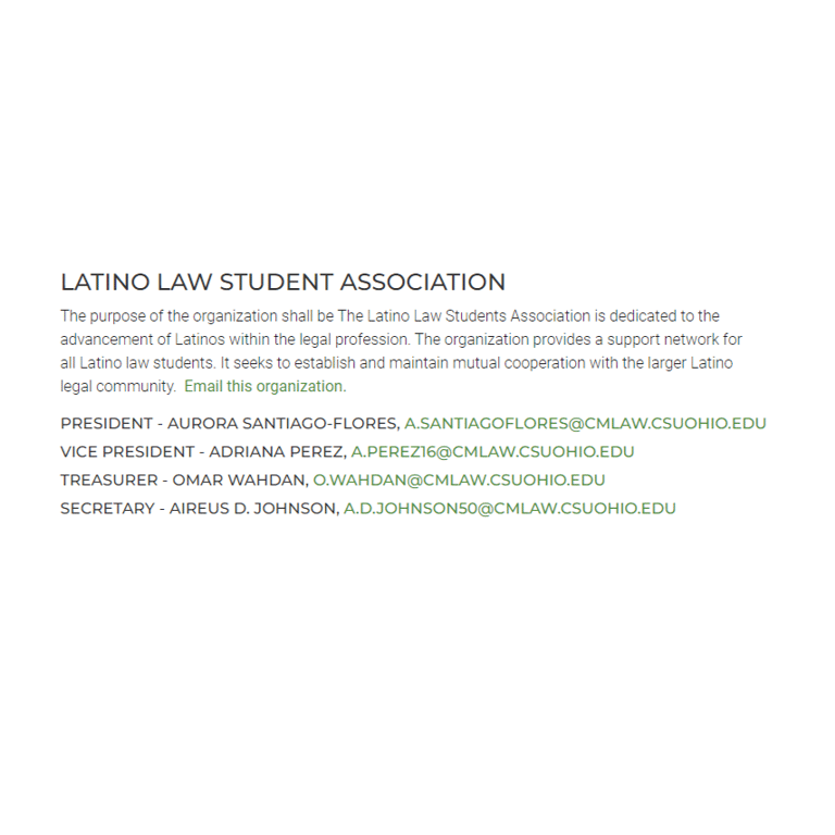 Hispanic and Latino Organizations in Ohio - CSU Law Latino Law Students Association