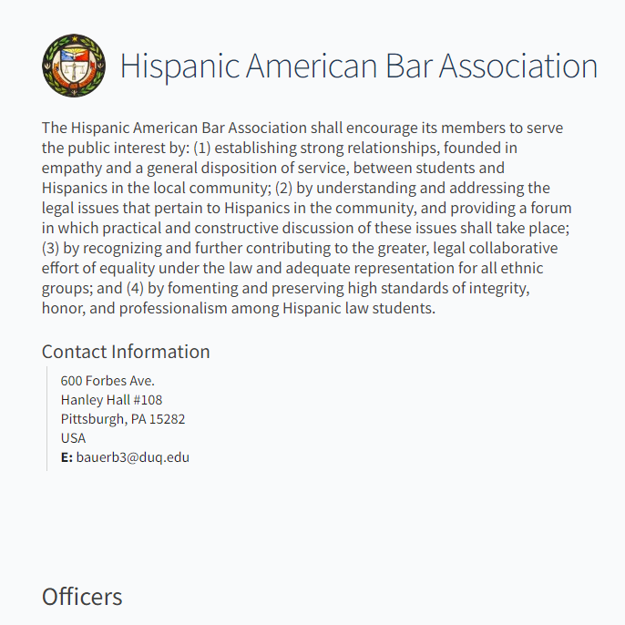 Hispanic and Latino Organization in Pennsylvania - Duquesne Kline Law Hispanic American Bar Association