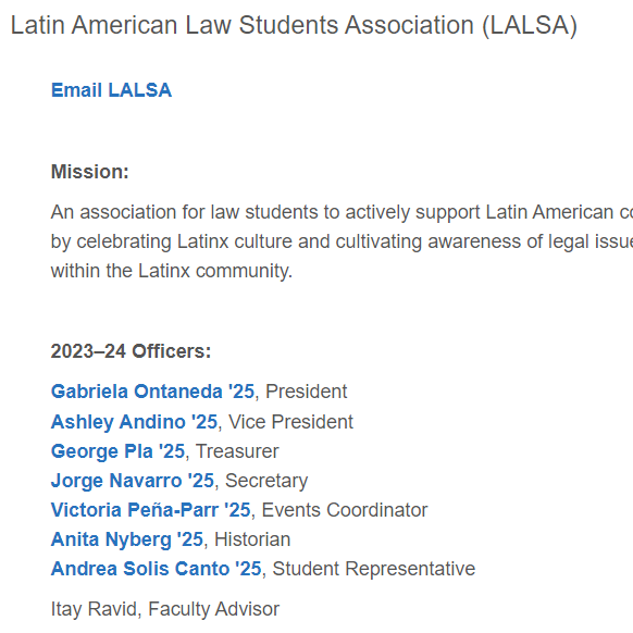 Hispanic and Latino Organization in Pennsylvania - Villanova Latin American Law Students Association